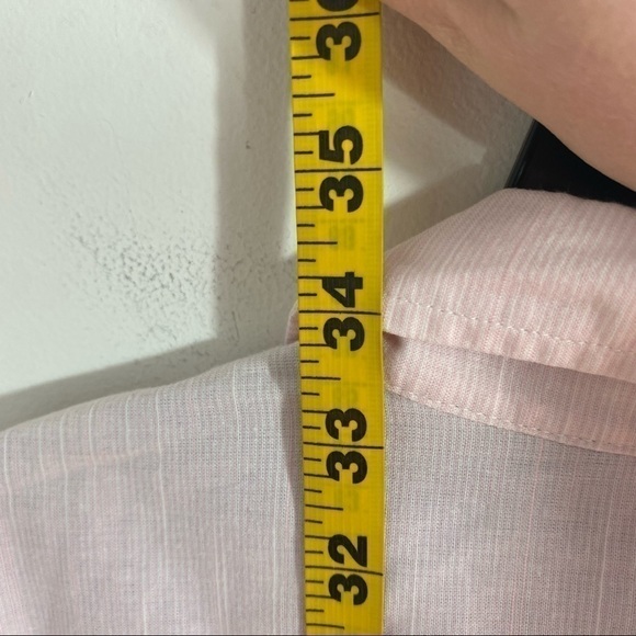 Izod Pink Button Down Shirt XL Men’s Short Sleeve Striped - Picture 6 of 6